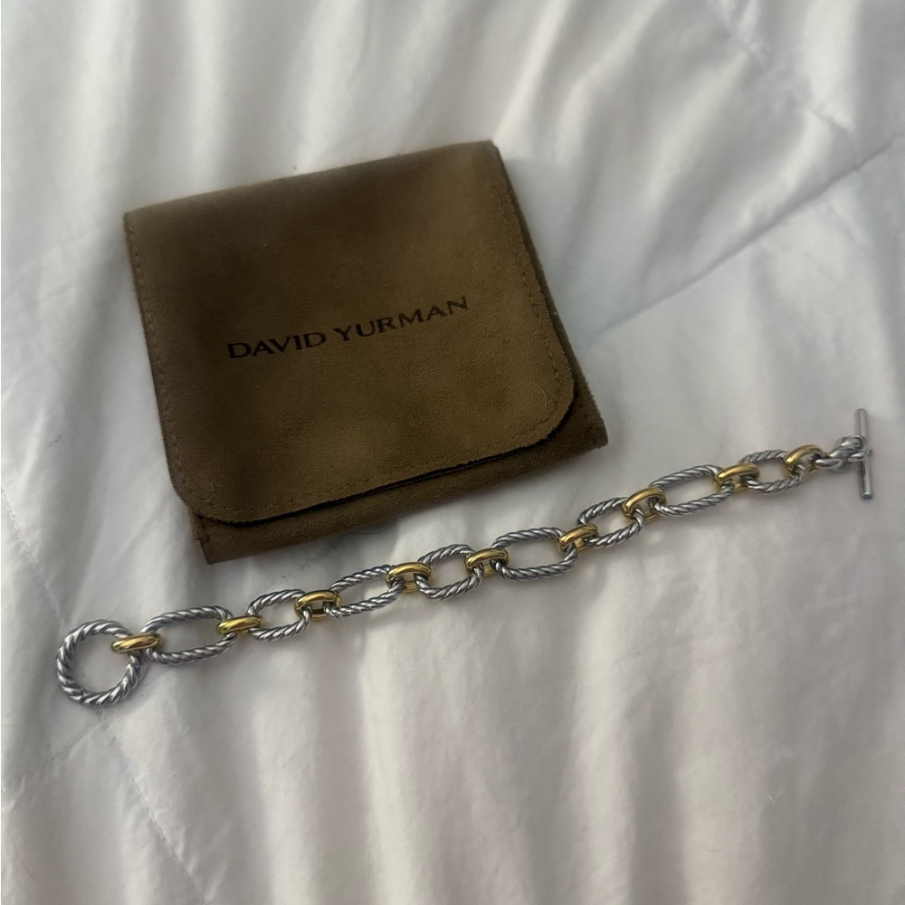 David Yurman Silver and Gold link Bracelet